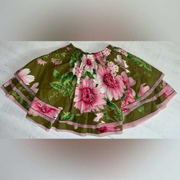 Beetlejuice London Floral Green and Pink Skirt - Picture 4 of 5